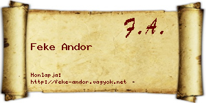 Feke Andor névjegykártya