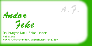 andor feke business card